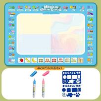 Magic Water Canvas with Pens Reusable Magic Water Drawing Mat for Children Montessori Educational Toys for Kids Christmas Gift white