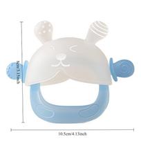 Baby Bunny Teether with Full Hand Grip Hollow Solid Biting Surfaces Easy Clean Teething Toy for Infants Toddlers rožinė