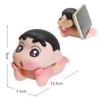 Crayon Shin-Chan Phone Holder Anime Desktop Ornaments Mini Stand For Iphone Samsung Xiaomi Huawei Tablet Phone Support Toys Gift