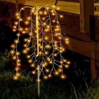 200 LED Lauko Saulės Gluosnio Medžio Fejerverkų Šviesa LED Dekoratyvinė Girlianda 8 Apšvietimo Režimai Sodas Veja Atostogų Girlianda Pasakų Šviesa Warm-120LED-8 Modes įvairiaspalvis