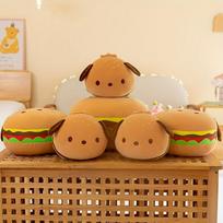 Burger dog Pillow Cushion-Fun Prank Gift,Cheeseburger Pillow,Plush Hamburger Plushie Pillow Toys Gift For Friends 25cm oranžinė
