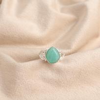 Natural Amazonite Gemstone 925 Sterling Silver Jewelry Ring For Birthday Gift RR-46-26 8.25 beige