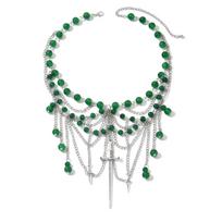 Gothic Beaded Choker Necklace Vintage Layered Jewelry for Women Y2K Aesthetic Accessories