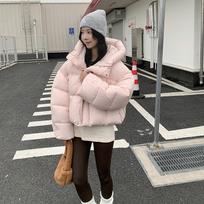 New Cotton-padded Jacket Women's Short Loose Winter Hooded Cotton-padded Jacket Padded Warm Coat S