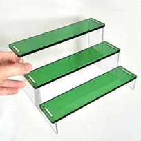 Spalvingas akrilinis stendas: Organizatorius figūrėlėms, Lego, lūpdažiams, nagų lakui žalia