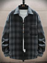 Trendy Plus Size Men's Casual Jacket - Loose Fit Spring/Autumn Versatile Workwear Top L