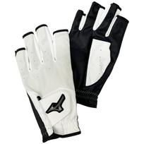 MIZUNO Park Golf ZEROSPACE Gloves, Fingerless, C3JGPC02, Large, White/Black