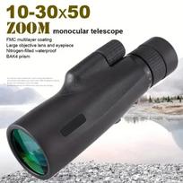 10-30x50mm Monokuliarinis teleskopas Ilgo nuotolio monokuliarinis teleskopas Besparadis zoom teleskopas Lauko tyrinėjimams Įrenginys juoda