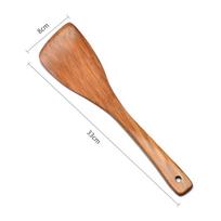 39cm Long Wooden Stir-Fry Spatula Set - Non-Stick, Special Kitchen Cooking Utensils