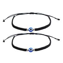 2 Pcs for Evil Eye String Bracelets Handmade Red Black String for Evil Eye Bracelet Wristband for Women Men Teen Girls B 1 juoda