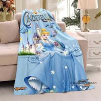 Disney Pelenės Princesės Flanelinis pledas Purus ir patogus Suaugusiųjų miego pledas Minkšta patalynė Sofos pledas Šventės Namų dekoras 75x100cm gray