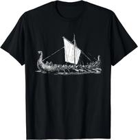Viking Ship T-Shirt Nordic Warrior Scandinavian Gift Unisex T-Shirt 2XL