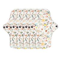 Lot de 5 serviettes hygiéniques lavables et respirantes à motif floral, en coton super absorbant et réutilisable, protège-slips M