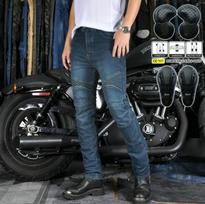 VOLERO+motociklų lenktyninės kelnės+motociklo visureigio motociklininko tiesios kojos džinsai+retro elastingos nuo kritimo kelnės M mėlyna