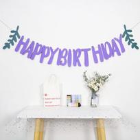 Mori Style Pearlescent Happy Birthday Banner Decoration