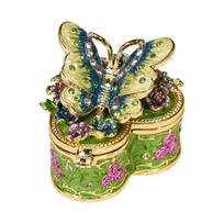 Jewelry Organizers Butterfly Shape Earring Display Box Necklace Storaging Case for Secure Storage and Travel Convenience žalia