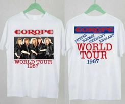 EUROPE World Tour The Final Countdown 1987 T-Shirt, Europe Band Tour 1987 T-Shir Unisex T-Shirt S