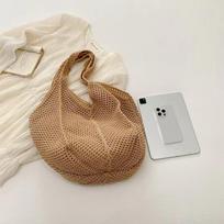 Vintage Handmade Knit Woven Tote Bag - Versatile Women's Handbag