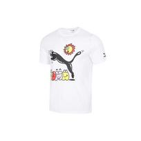 Puma Fun Print Logo Sport Crew Neck T-Shirt Men Tops White 532612-02 L