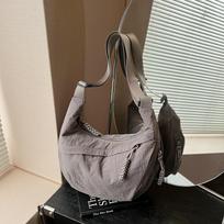 2025 Nylon Pleated Tote: Women's Casual Large-Capacity Crossbody Bag