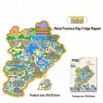 National Day Travel Destination Metal Map & Landmark Fridge Magnet
