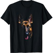 Black German Shepherd Dog German Shepherd Face T-Shirt S juoda