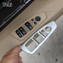 For BMW 7 Series F01 F02 G11 G12 ABS Silver/Carbon Fiber Car Window Lift Switch Button Frame Cover Trim Stickers Car Accessories G11 G12 Silver