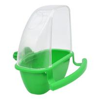 Bird Feeder for Cage with Perch Food Dispenser No Mess Plastic Food Container žalia