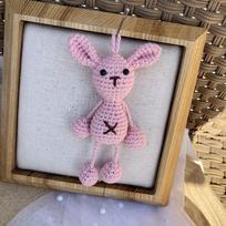 Cute Handmade Crochet Frog Hanging Pendant Household Decoration Knitting Rabbit Duck Doll Ornament Christams Party Gifts Room Decoration