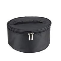 Portable Portable Makeup Bag Large Capacity Black Travel Toiletry Organizer Zipper Closure Waterproof Nylon Cosmetic Storage Box smėlis