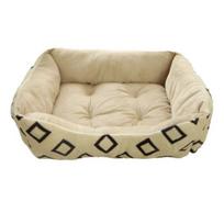 Cat Sofa Thickened High-Elastic Filling with Heightened Rim Neck Protector Soft Flannel Fabric for All-Season Pet Bed for Cats S šilta balta spalva