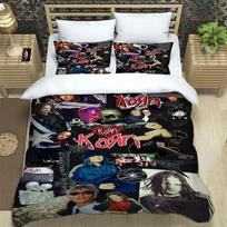 Fashion Rock Band K-Korn Sheet Quilt Covers Bedding Dormitory Sheets Three-piece Bedding Set Three-piece Soft Warm Bedding Set 135x200cm