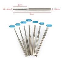 7/10PCS 0.8/1/1.2/1.5/1.8/2/2.5mm Diamond Coated Drill Bits with 2.35mm Shank Glass Jade Amber Jewelry Diamond Drill Bit