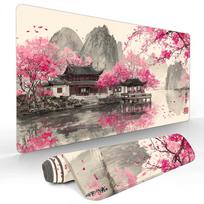 Artistic Ink Sakura Landscape Mouse Pad Gaming mats NonSlip Desk Mat mouse carpet with Stitched Edge HD printing Office mat 800x300x2mm