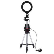 6.2in Dimmable LED Ring Light Photography Fill Light with Tripods and Mobile Phone Holder black