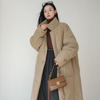 New Cotton-padded Jacket Women's Winter Long Korean Loose Quilt Padded Cotton-padded Jacket Over The Knee Coat. S
