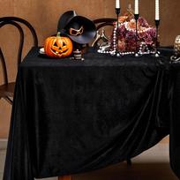 Black Velvet Tablecloth Halloween Luxurious Solid Rectangle Table Cloth For Party Wedding Kitchen Dinning Tabletop Decoration 132x180cm juoda