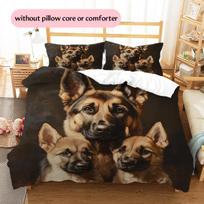 German Shepherd Pattern Bedding Home Decoration Birthday Gift (1 * duvet cover + 2 * pillowcase, without core) 135x200cm