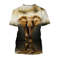 Fashion Fun Cute Animal Elephant 3D Printed Men's T-Shirt Utdoor Casual Plus Size Tees Top Women Clothing XXS