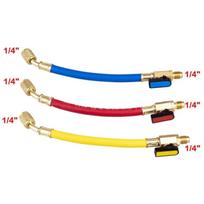 3pcs 1/4  SAE Refrigeration Charging Hose R134A R410 R12 R22 800-4000 PSI with Ball Valve for AC HVAC Maintenance Charging Tools