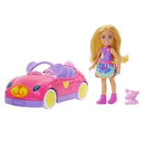 Barbie Chelsea Pink Teddy Bear Car Doll Pretend Miniature Ages 3 and HXN05 (with Doll) - Dress-Up House, Play, Car, Up, Pink, rožinė