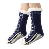 1 Pair Sleeping Socks Non-Slip Silicone Grip Soles Mid-tube Floor Socks Thickened Fleece Lining Indoor