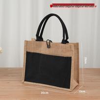 Canvas Pocket Jute Tote Bag with DIY Printable Logo
