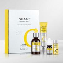 MISSHA Vita C Plus Dark Spot Care 2-Piece Set — Ampoule 40ml + Cream 30ml Korean Brightening Vitamin C Skincare Duo