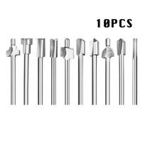 10Pcs HSS Router Bits 1/8  3mm Shank Rotary Tool Set Wood Cutter Milling High Quality DIY Carving Router Bits for Dremel sidabras