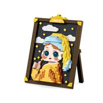 Creative Mona Lisa Building Blocks Set Famous Painting Kids Toys For Home Decor Gifts With box black