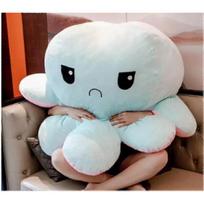 Large Double-Sided Flip Octopus Plush Doll, Mood Changing Face, Angry Decompression Toy, Birthday Gift