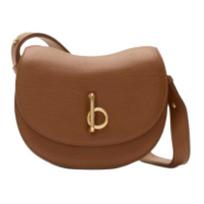 Burberry Rocking Horse Saddle Bag Brown Grainy Leather Crossbody Handbag 80972241 Basic Set (Bag+Dust Bag)