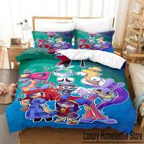 Three-Dimensional Printing The Amazing Digital Circus Bed Ensemble Cartoon Anime three-piece set Adult Kid Bedroom Duvetcover Sets Home Use Textiles EU Single 135x200cm