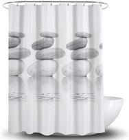 Grey Pebble Simple Shower Curtain Waterproof With 12 Shower Curtain Rings, Bathroom Decorative Shower Curtain 180 X 180Cm, W60H190(CM)-1 Pcs
